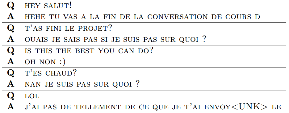 Samples for the French messenger bot.